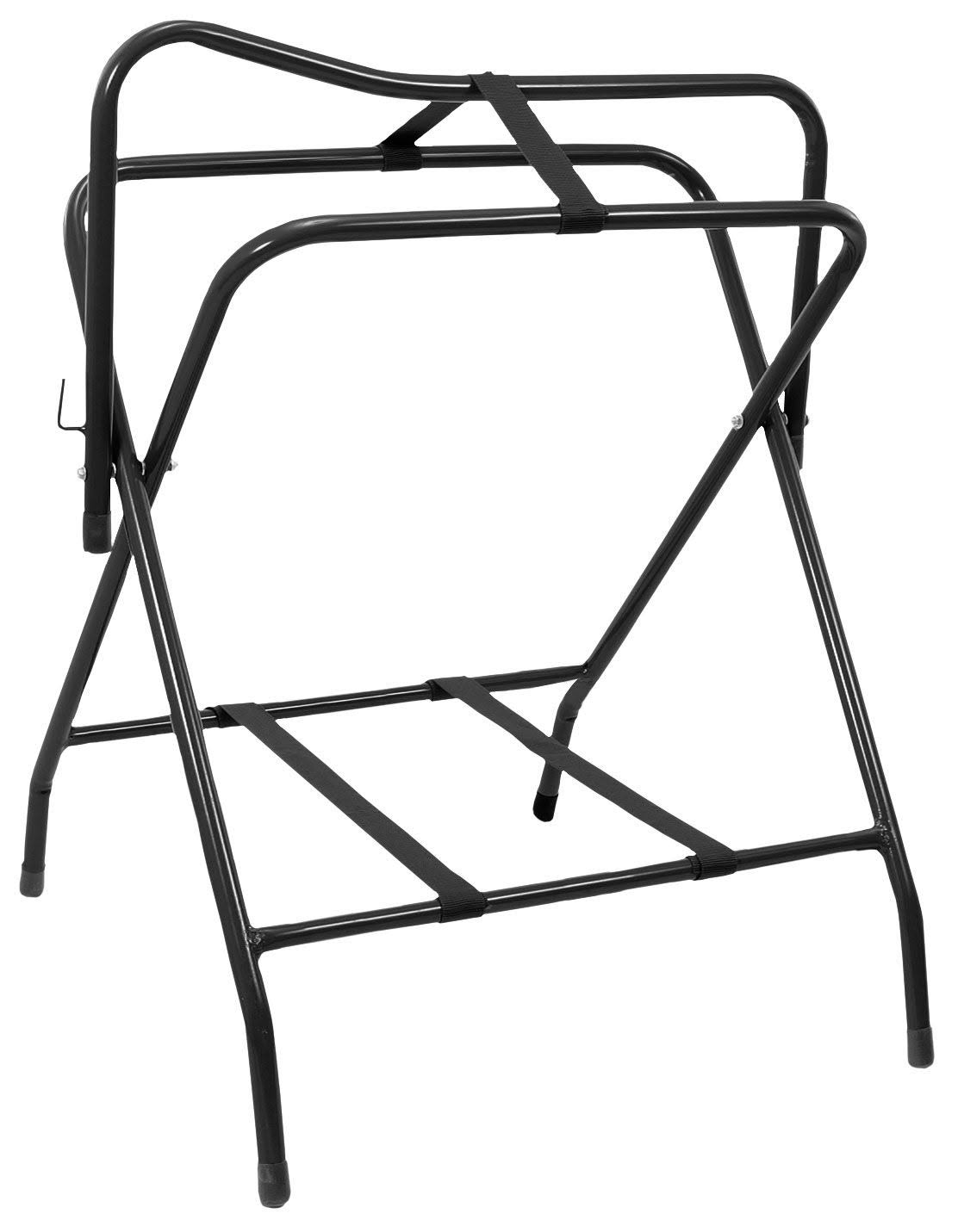 Tough-1 Folding Floor Saddle Rack with Web Bottom Black