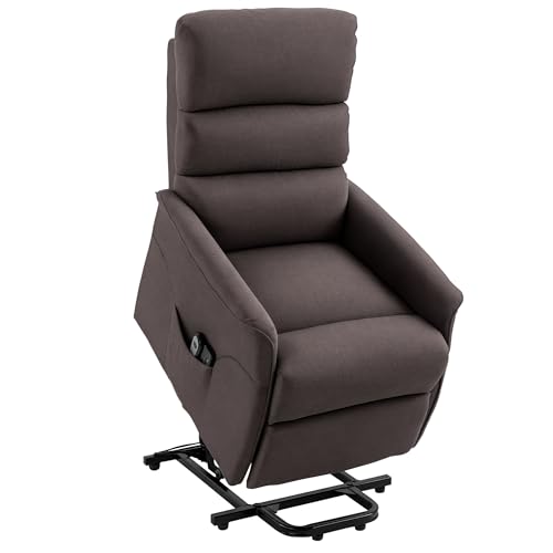 HOMCOM Power Lift Recliner Chair for Elderly, Easy Assembly, Fabric Lift Chair for Adults, Recliner Sofa with Remote Control
