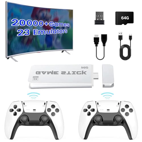 Wireless Retro Gaming Console Built-in 20000+ Classic Games Retro Game Stick, 4K HDMI Output Plug & Play Video Game Console