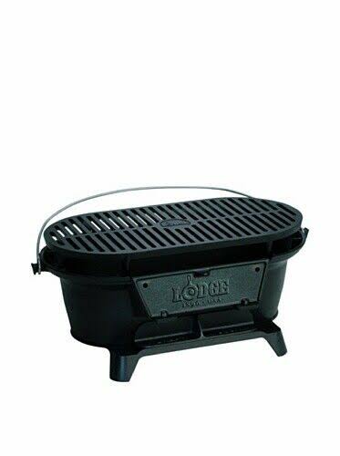 Lodge Cast Iron Sportsman's Grill. Large Charcoal Hibachi-Style Grill for...