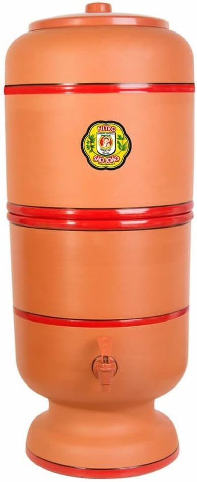 Stefani Sao Joa Brazilian Clay Water Filter (8 L - 2.1 gal), Brown, 16.693-6
