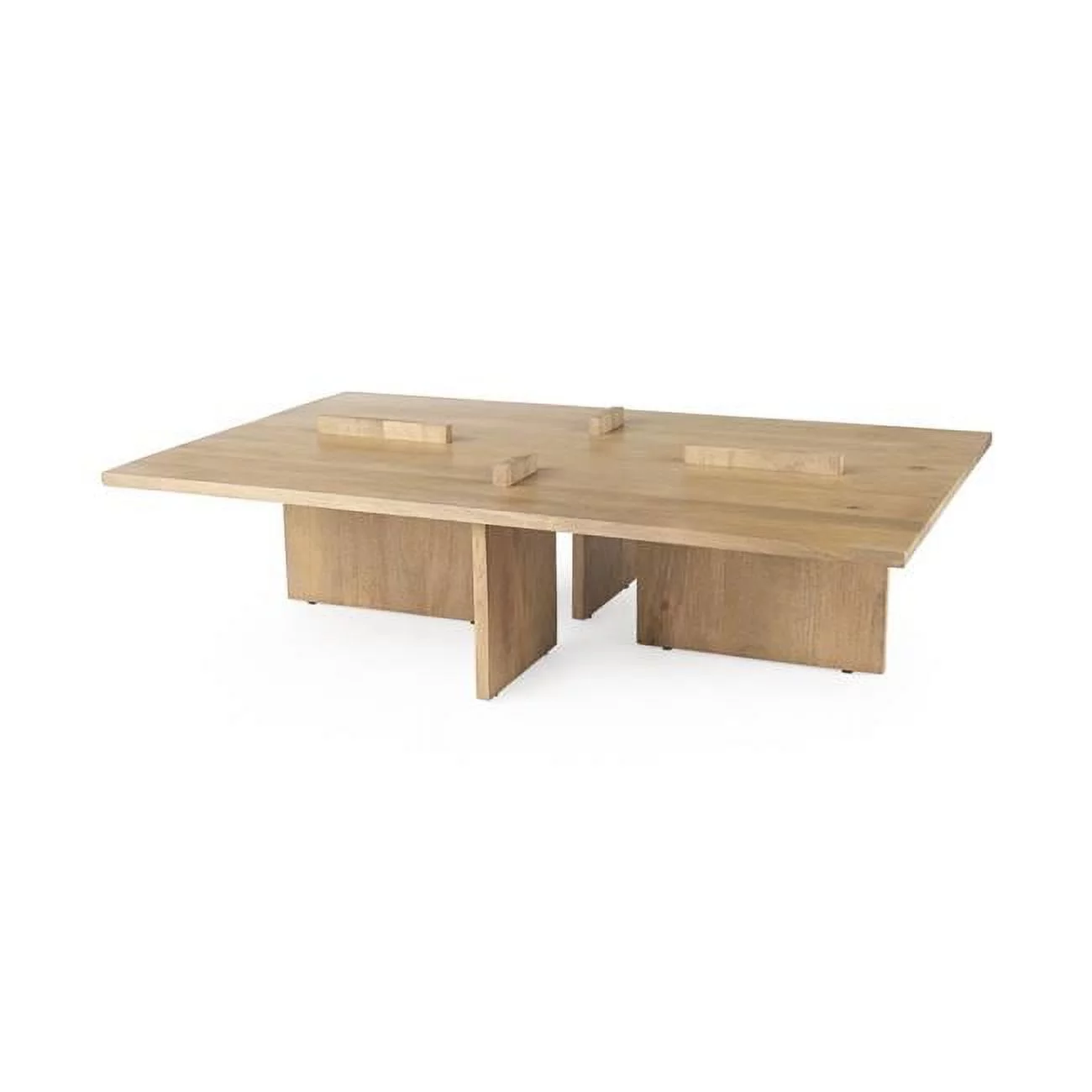 HomeRoots 393175 15 x 34 x 56 in. Rectangle Wooden Coffee Table, Light Natural Brown