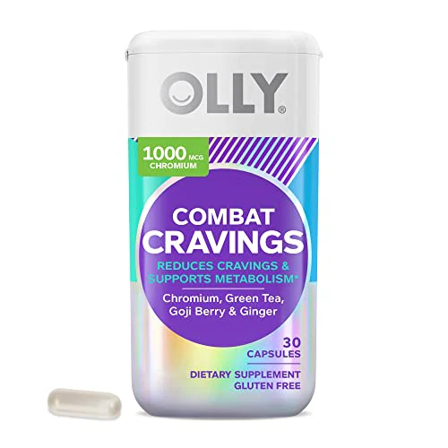 OLLY Combat Cravings, Metabolism & Energy Support Supplement, Chromium, Green Tea, Goji Berry, Ginger, Boost Energy - 30 Count - Kansas Nuitrition