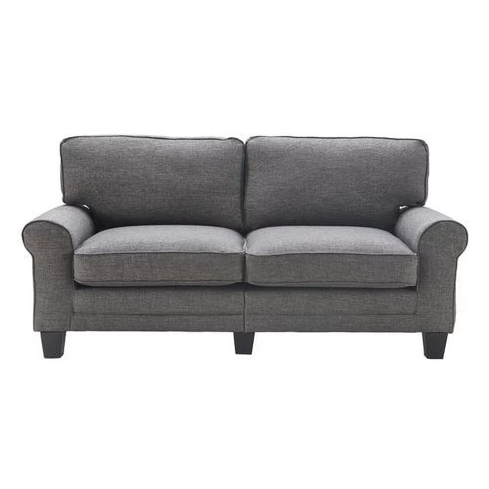 Serta Copenhagen Traditional Rolled Arm 73" Fabric Sofa, Gray