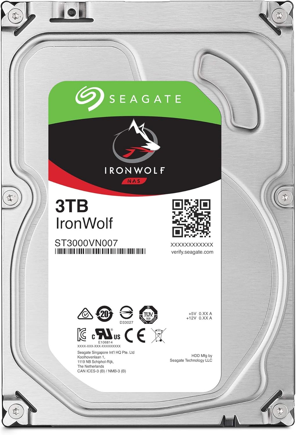 Seagate IronWolf 3Tb NAS Internal Hard Drive HDD – 3.5 Inch Sata 6GB/S 5900 RPM 64MB Cache for Raid Network Attached Storage (ST3000VN007)