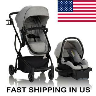 Evenflo Baby Stroller Evenflo Travel System with LiteMax Infant Car Seat Heather Grey