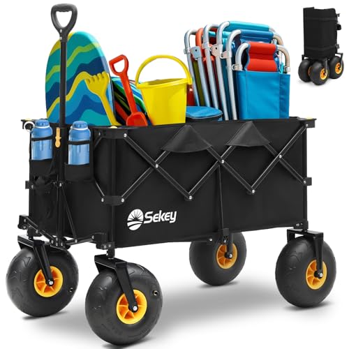 Heavy Duty Beach Wagon with 9" Big Sand-Proof Wheels – 440lb Capacity
