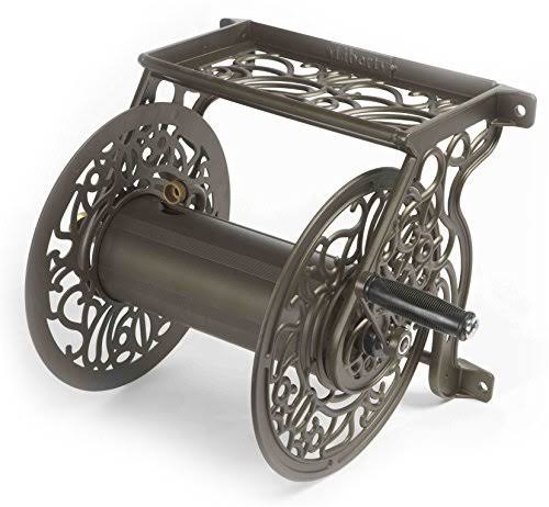 Liberty Garden 704 Decorative Cast Aluminum Wall Mount Garden Hose Reel, Holds 1