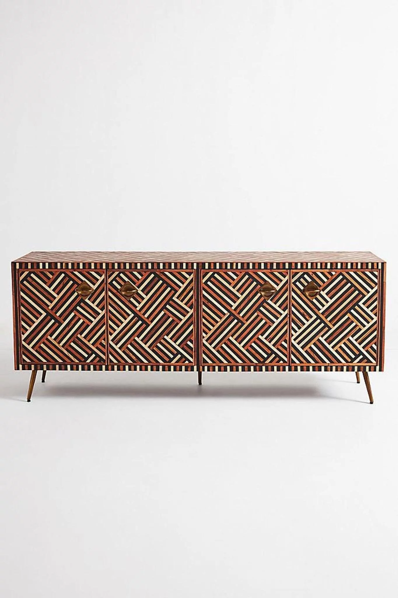 Bone inlay optical media console | bone inlay optical tv unit | bone inlay entertainment unit brown