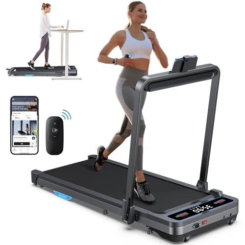 Incline Walking Pad Treadmill: [Voice Controlled] 2 in 1 Smart Treadmill with 300lbs Capacity Compatible with Wellfit Kinomap ZWIFT APP