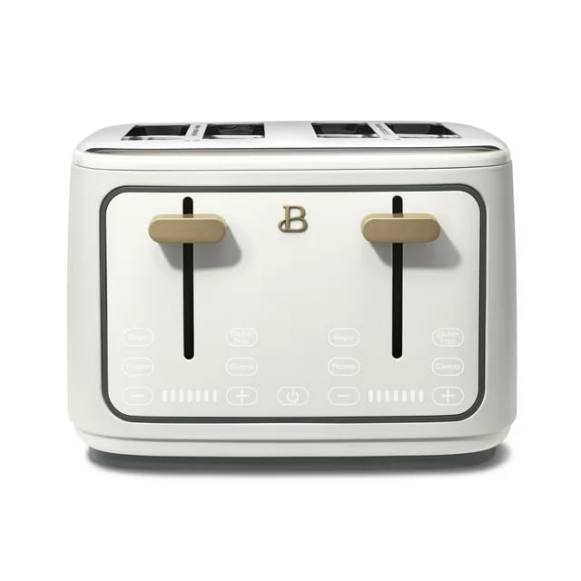Beautiful 4-Slice Toaster with Touch-Activated Display, Powerful 1800-Watt Toasting System, Extra wide, self-adjusting toast slots by Drew Barrymore