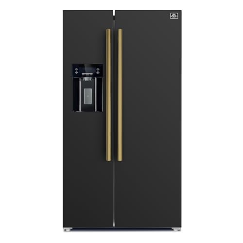 Forno Freestanding 36 Inch Side-by-Side Refrigerator and Freezer with 20 Cubic Ft. Capacity, Stainless Steel Built-In Fridge