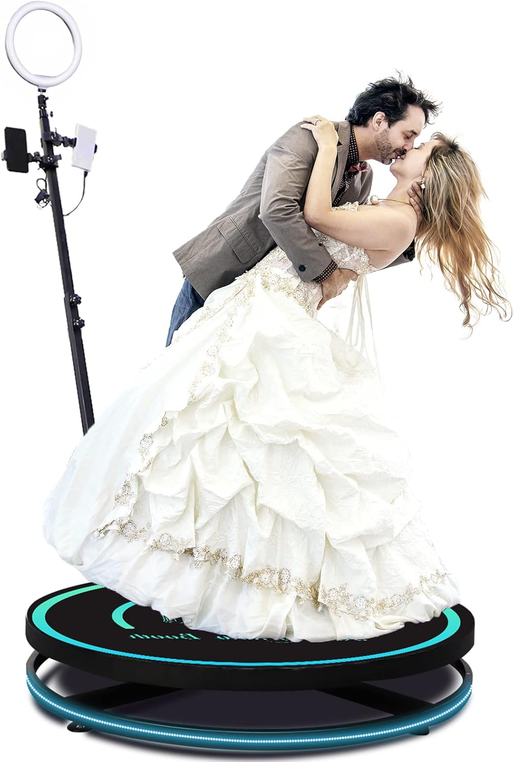 ALINBIN 360 Photo Booth Machine for Parties, 360 Camera Booth Machine Support Customize Logo, Automatic 360 Spin Selfie Platform for Party, Wedding