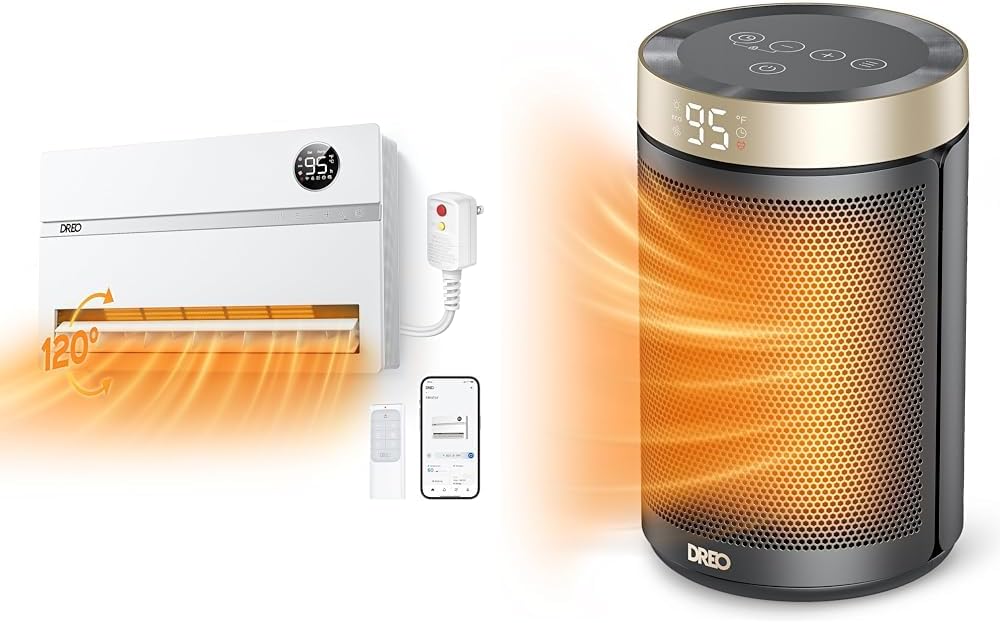 Dreo Wall Heater for Bathroom, Smart Space Heaters with ALCI Plug, 1500W, 120° & Space Heater