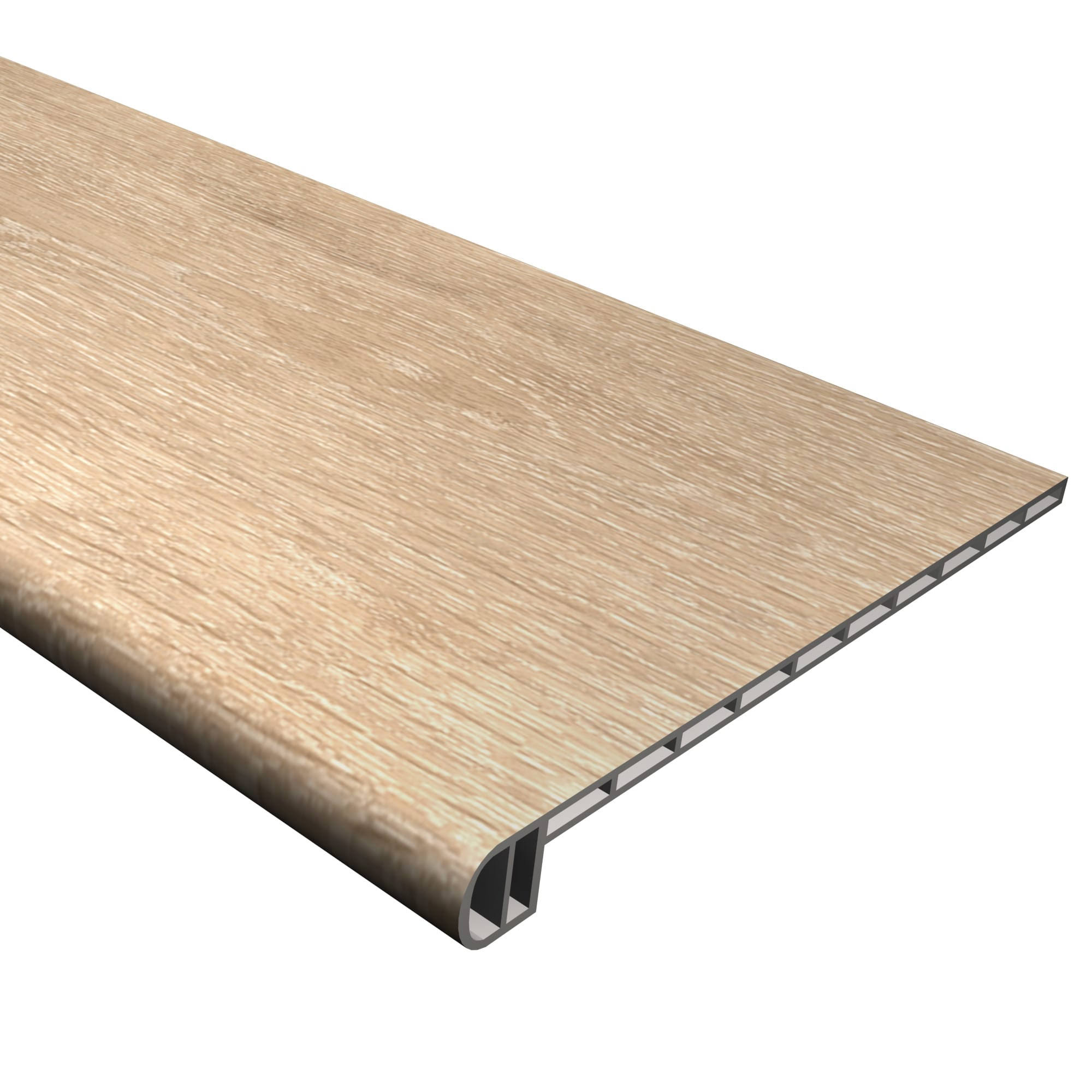 Cali Vinyl Pro Stair Tread, Aged Hickory