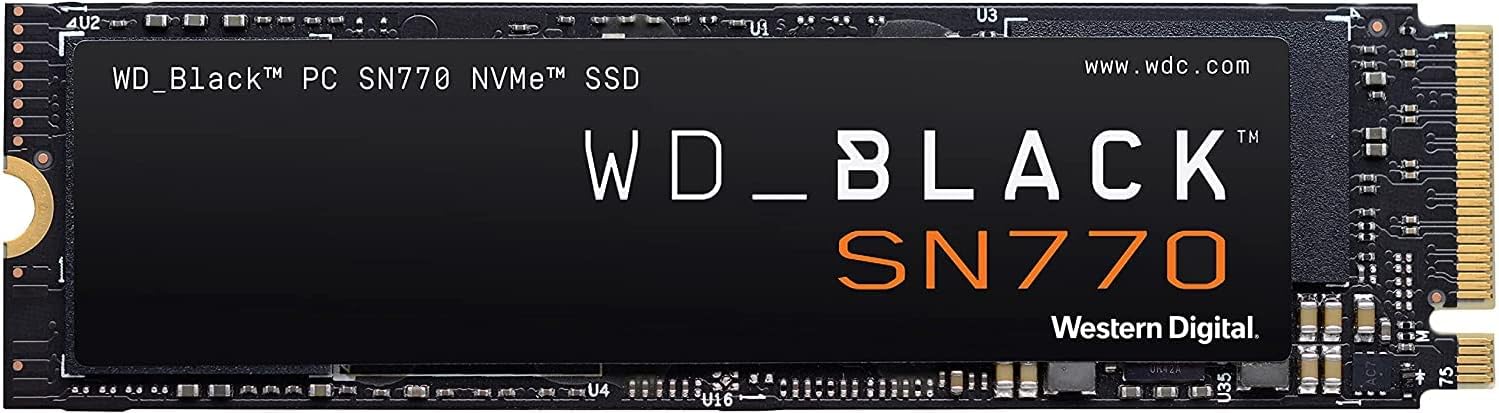 WD_BLACK 1TB SN770 NVMe Internal Gaming SSD Solid State Drive - Gen4 PCIe, M.2 2280, Up to 5,150 MB/s - WDS100T3X0E