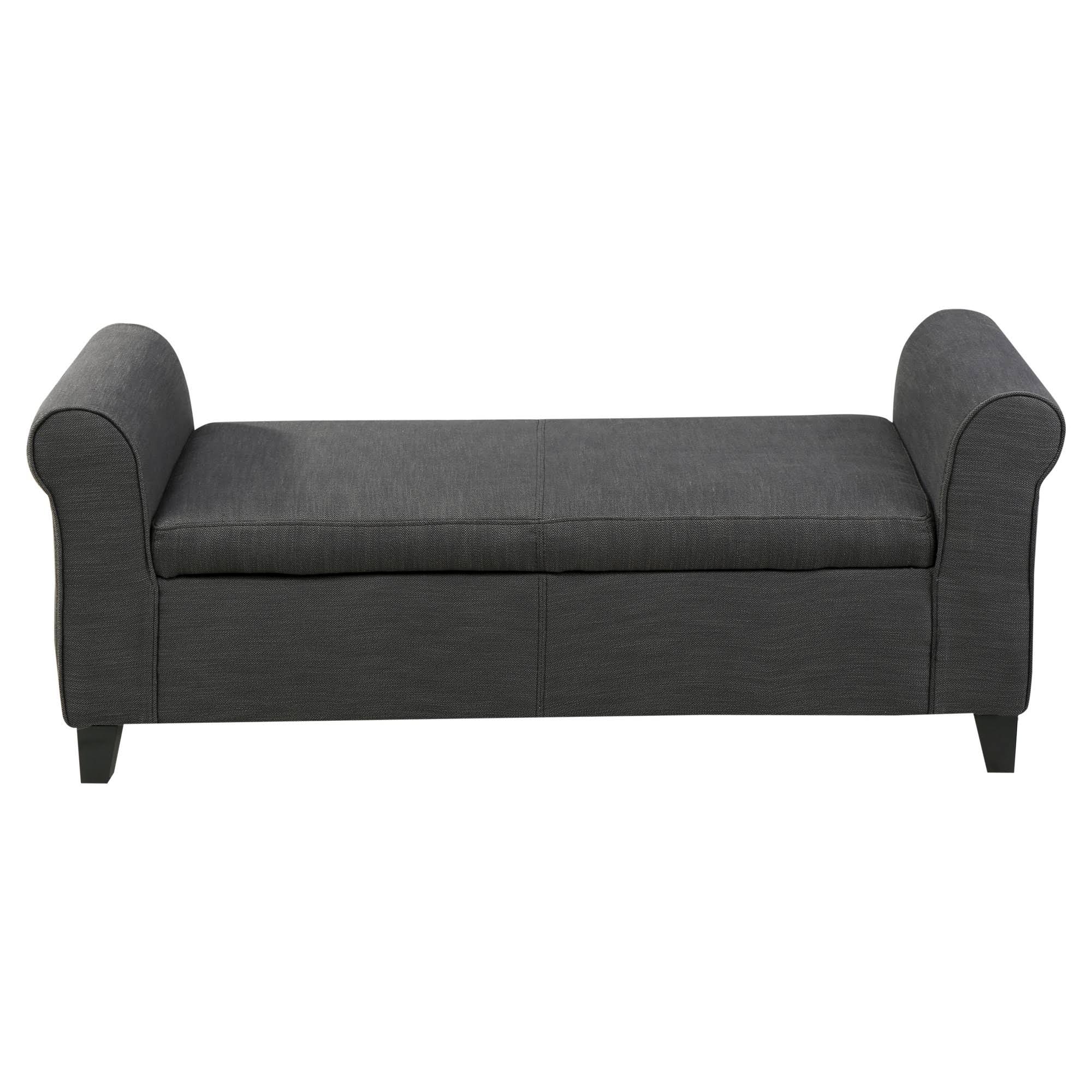 Christopher Knight Home Torino Fabric Storage Ottoman Bench, Grey