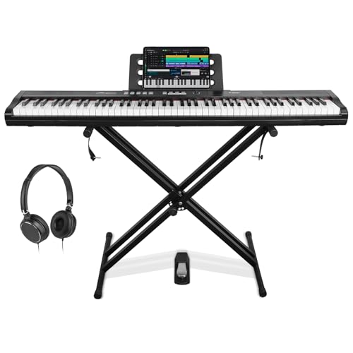 STRICH 88 Key Digital Piano Full Size Electric Keyboard with Semi-Weighted Sensitive Keys, Portable Electric Piano Set With Piano Stand