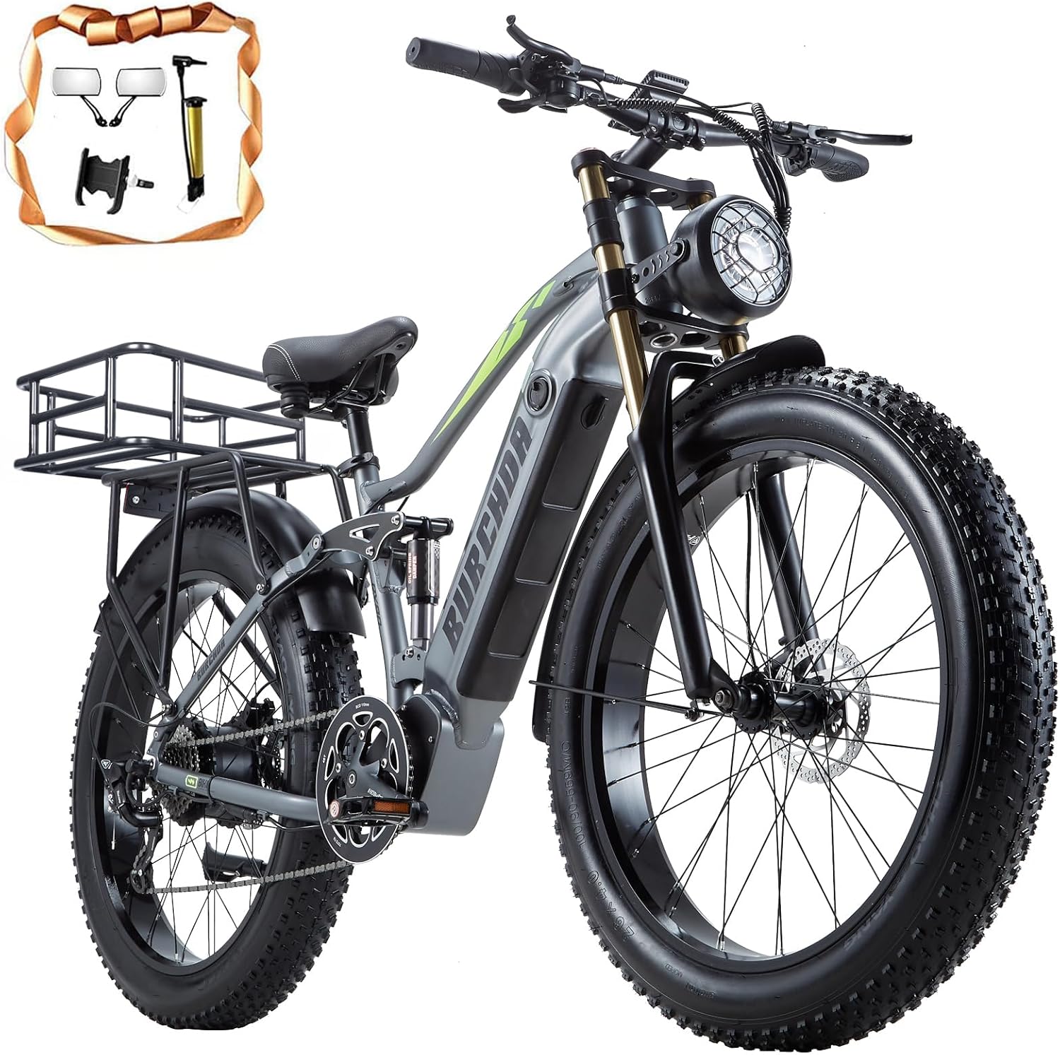 Electric Bike for Adult 48V 30AH/20AH Removable Battery 1000W Ebike 26"Fat Tire up to 30MPH&118 Miles Long Range Full Suspension Electric Bicycle