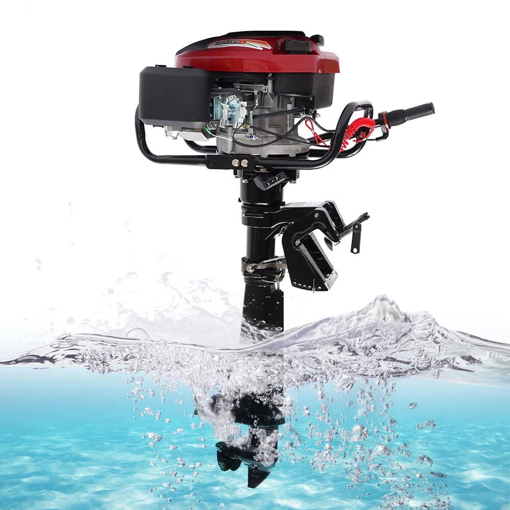 Wuzstar 4-Stroke 7 HP Outboard Motor Fishing Boat Yacht Engine Motor Air Cooling 196CC - Radiant Selections