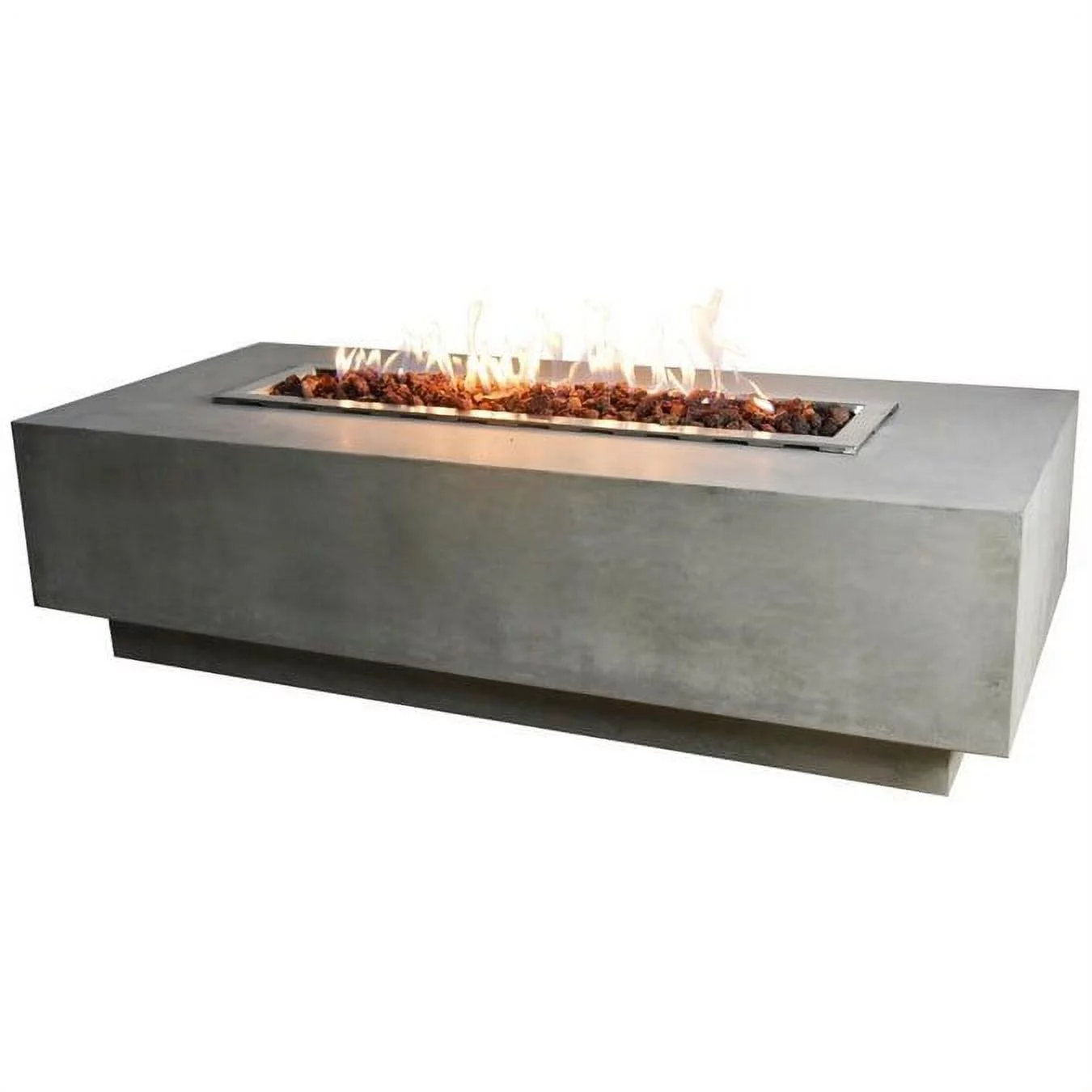 Elementi Granville Propane Fire Pit for Outside Outdoor Fire Pit Table Smokeless Fire Pit Concrete Rectangular Fire Table Patio Heater Fireplace