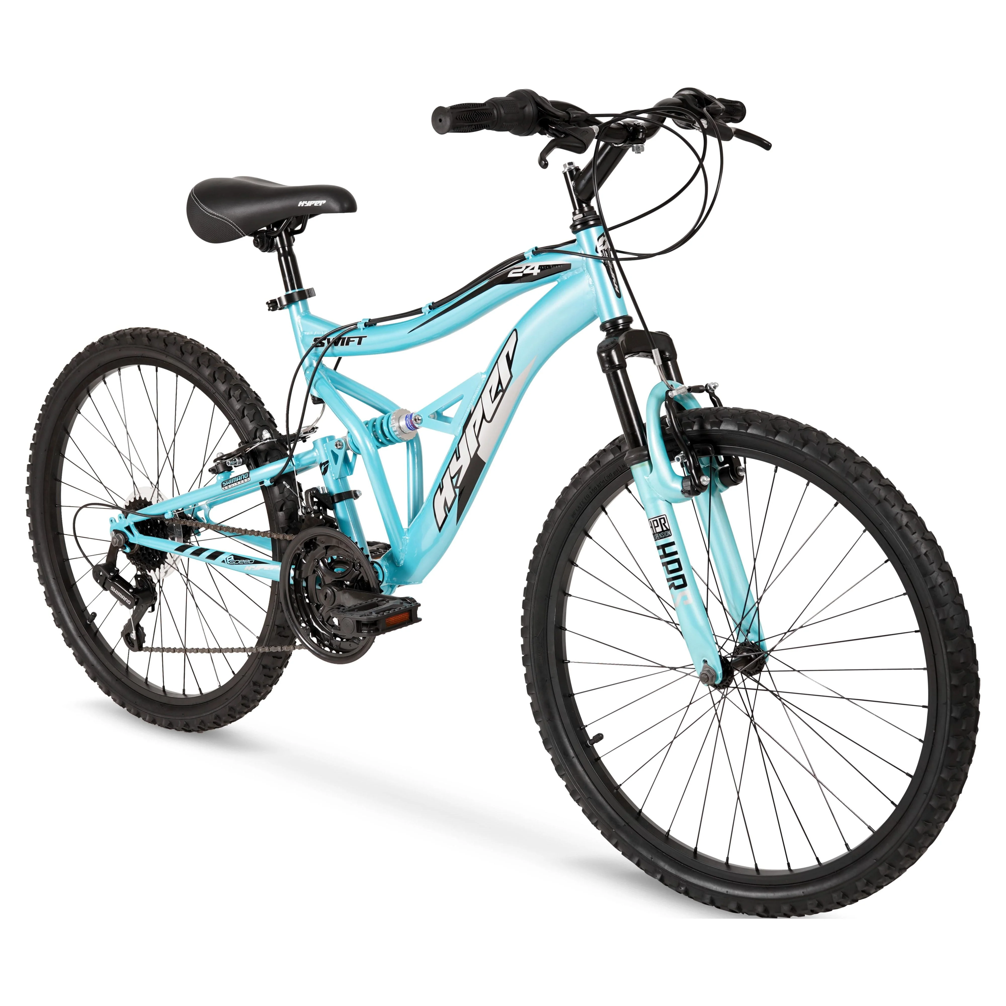 Hyper Bicycles 24 Girl's Swift Mountain Bike for Kids, Blue