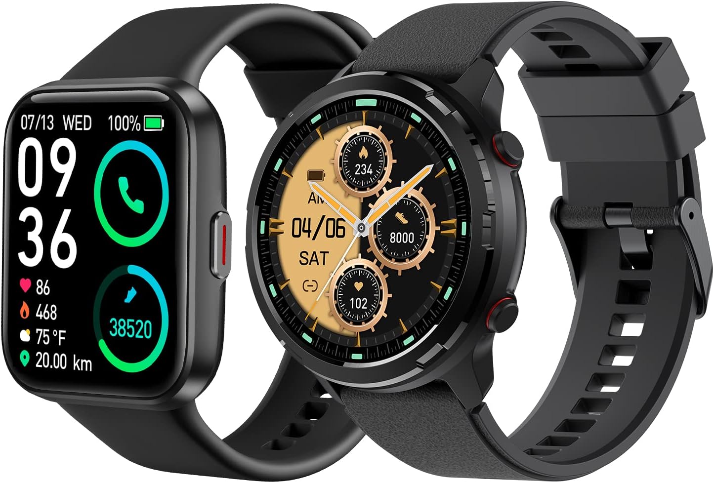 SKG V9C Smart Watch for Men Women, Smartwatch with GPS for Android & iPhone, Fitness Tracker with Heart Rate, SpO2, Sleep Monitor, IP68 Waterproof