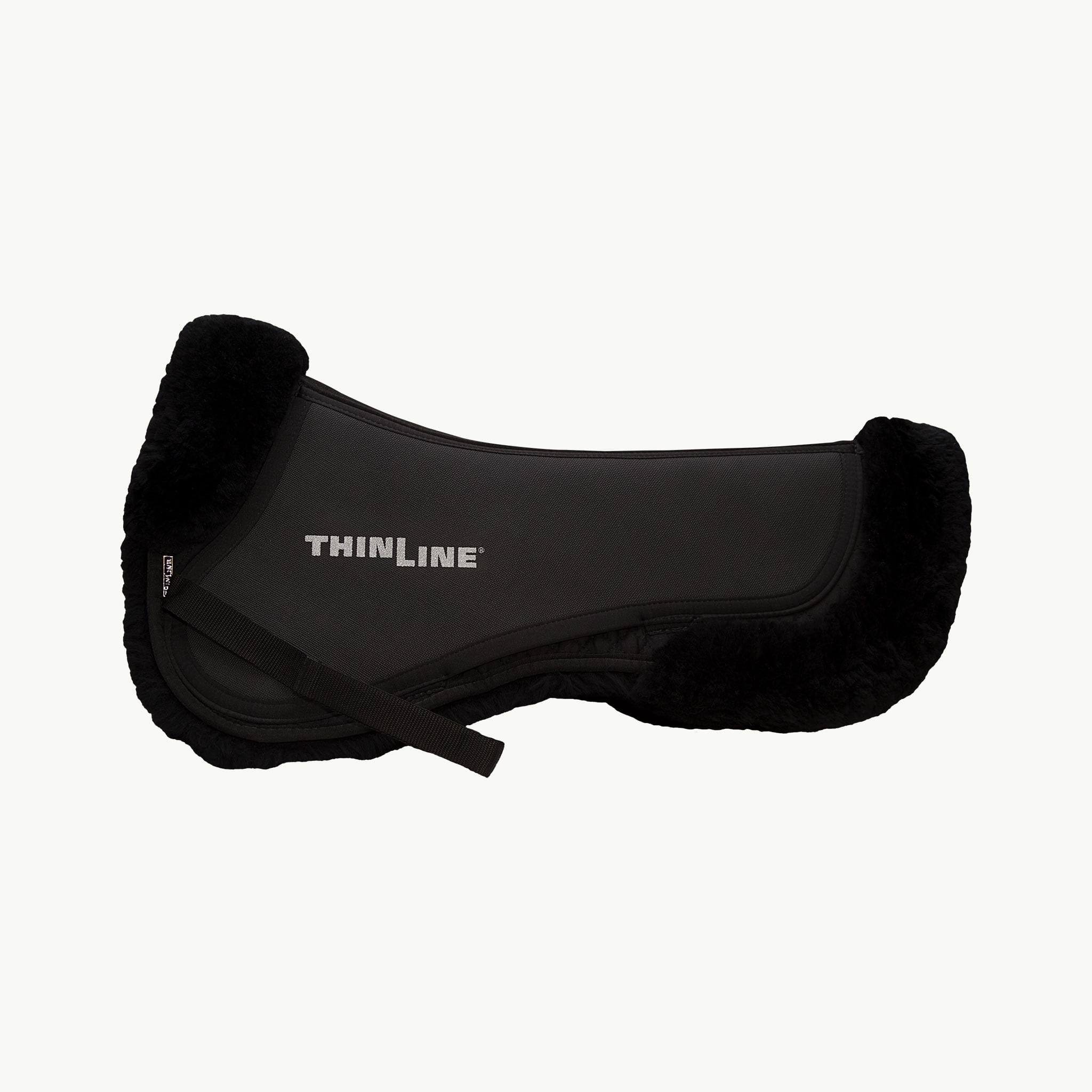 Thinline Full Sheepskin Trifecta Correction Half Saddle Pad in Black, Large