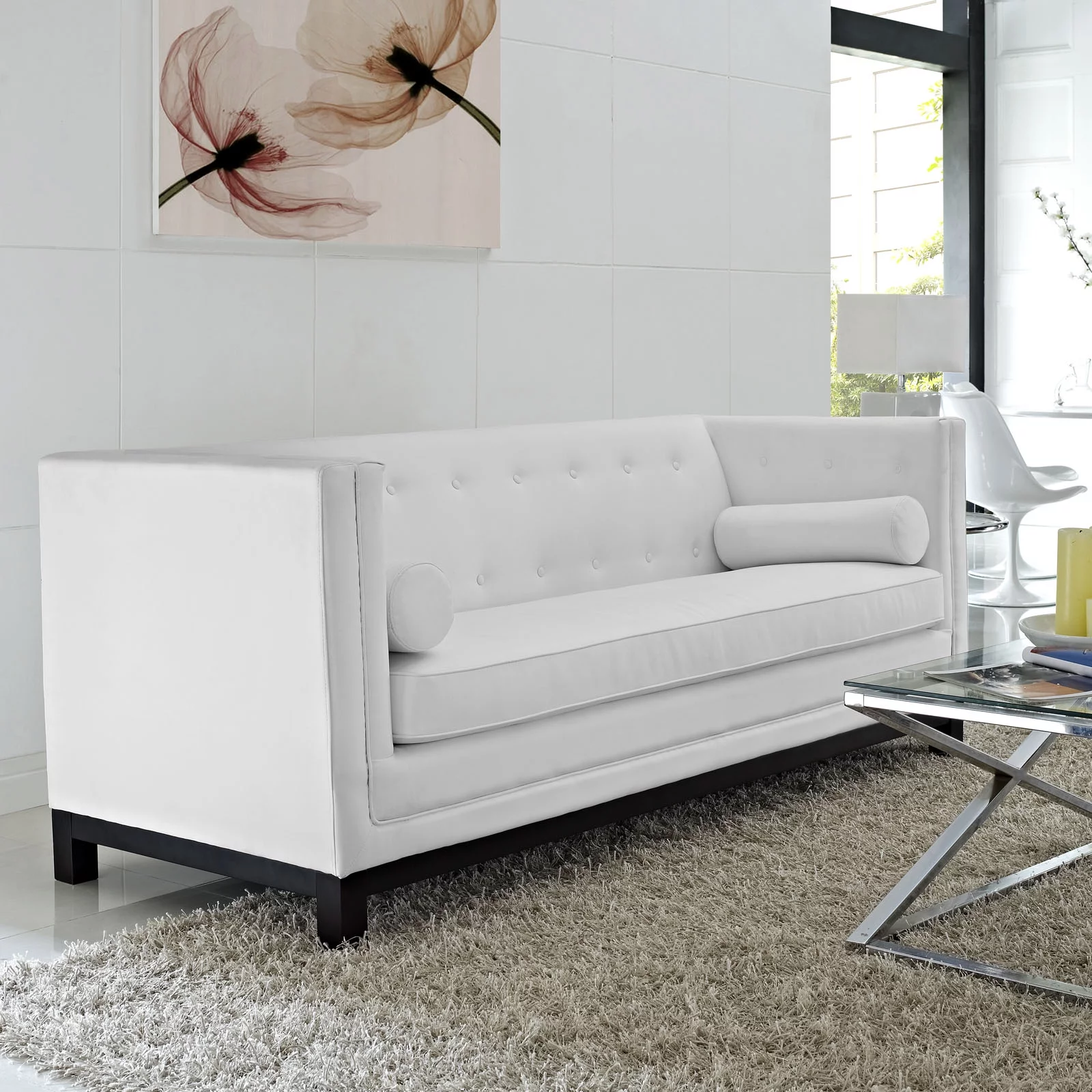 Modway Imperial Bonded Leather Sofa in White