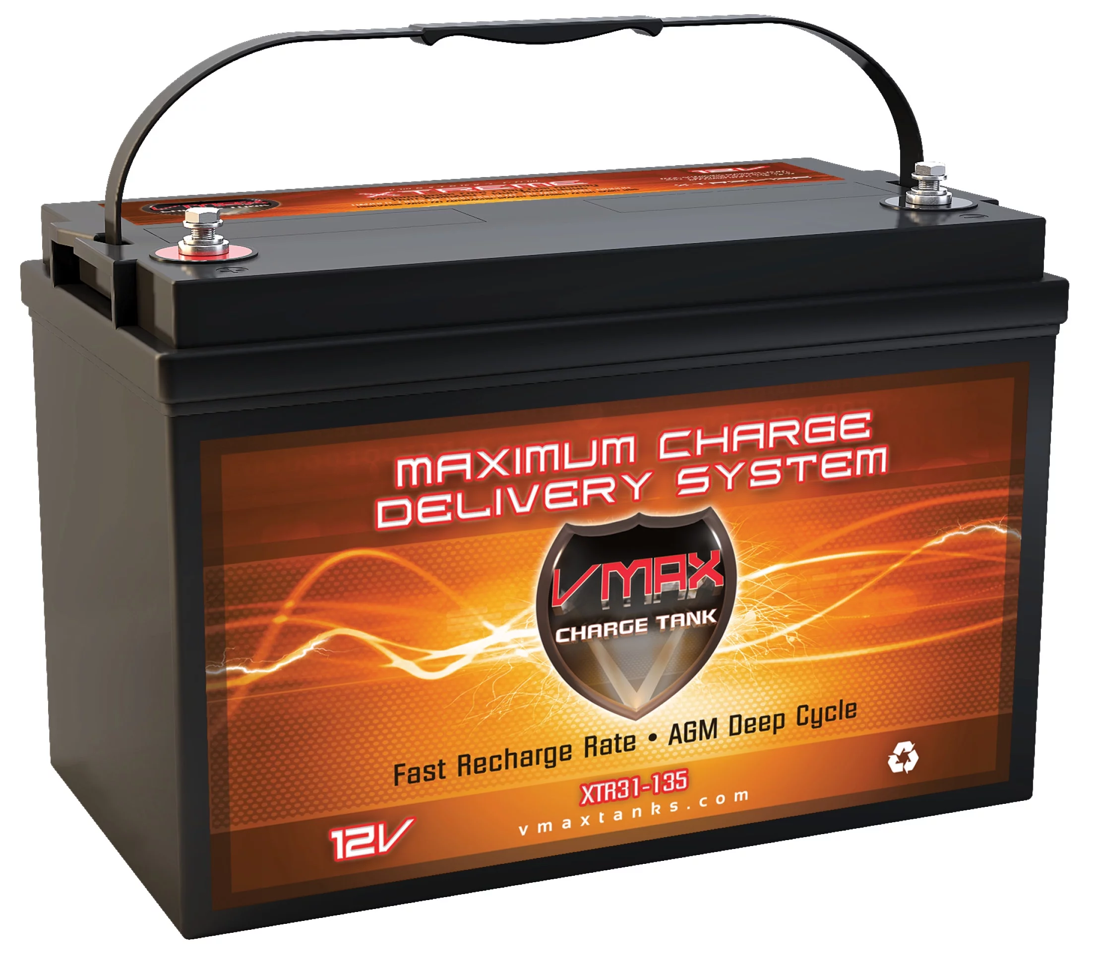 VMAX XTR31-135 for HIGH END Pontoon group 31 AGM 12V marine deep cycle battery - Curated Treasures Market