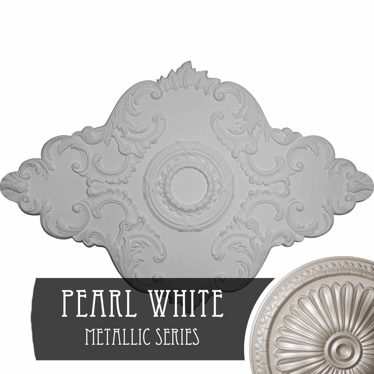 Ekena Millwork CM67PEPWS 67 1/8x22W x 48 5/8x22H x 1 7/8x22P Piedmont Ceiling Medallion (Fits Canopies Up to 6 1/2x22), Hand-Pai