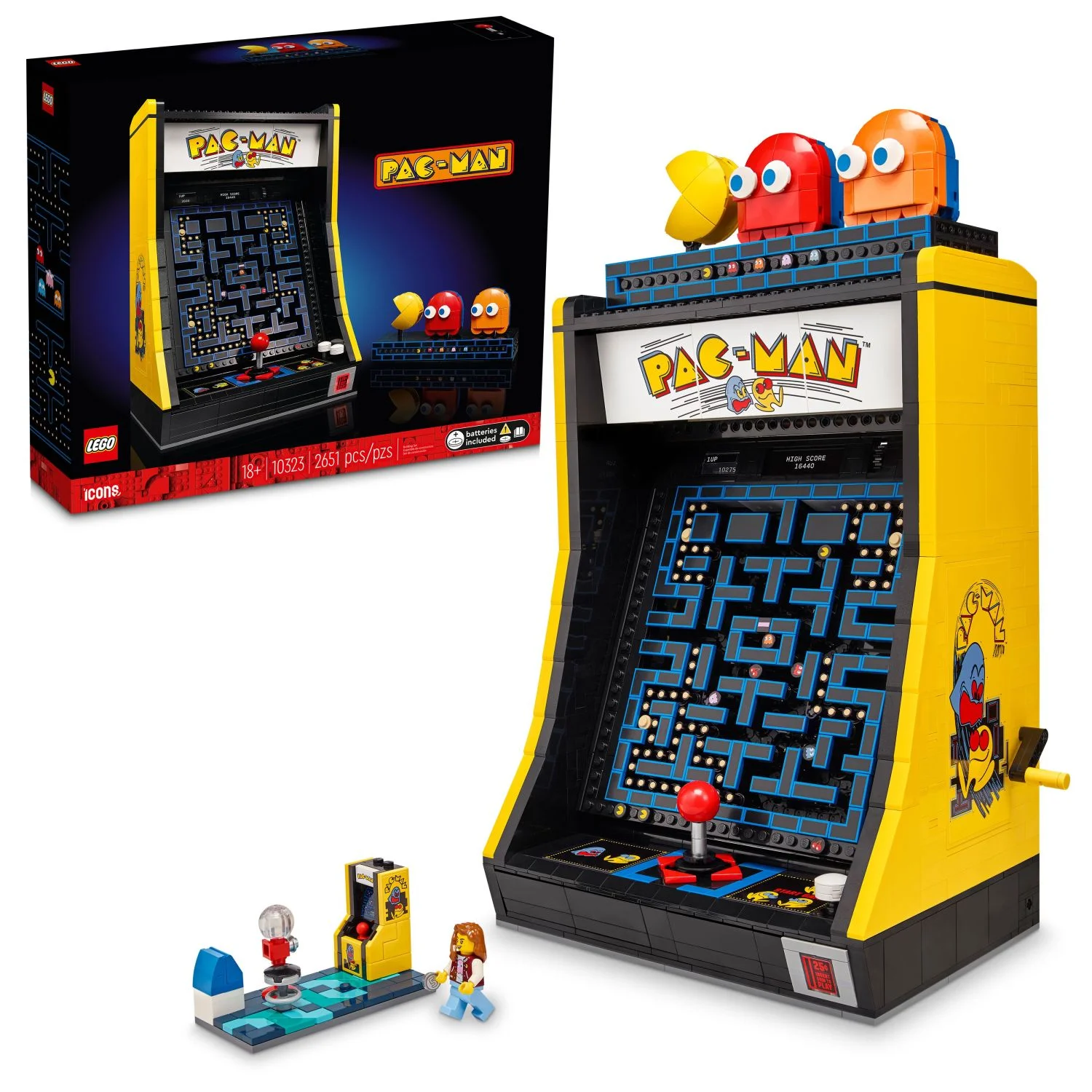 LEGO Icons PAC-MAN Arcade Building Kit, Buildable Model of a Classic Video Game