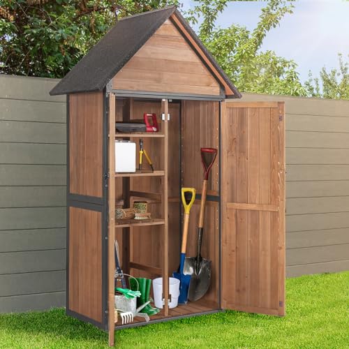 Sheds Outdoor Storage,Garden Shed with Metal Frame Structure and Adjustable Shelves