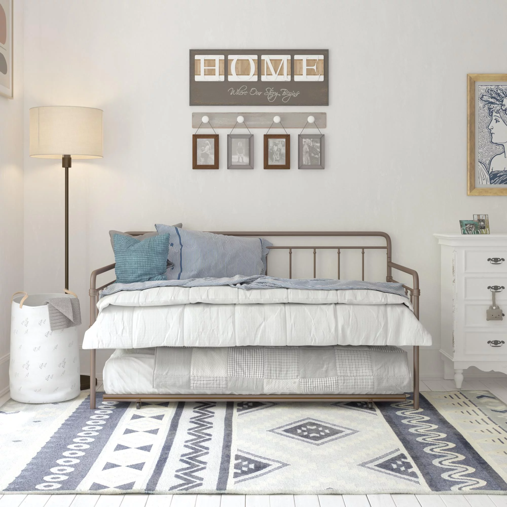 DHP Wallace Metal Daybed with Trundle, Twin, Bronze
