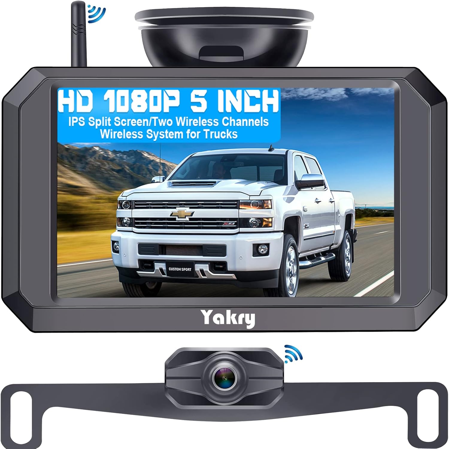 Wireless Backup Camera HD 1080P with 5“ Monitor Hitch Rear View Camera for Trucks,Camper,Car
