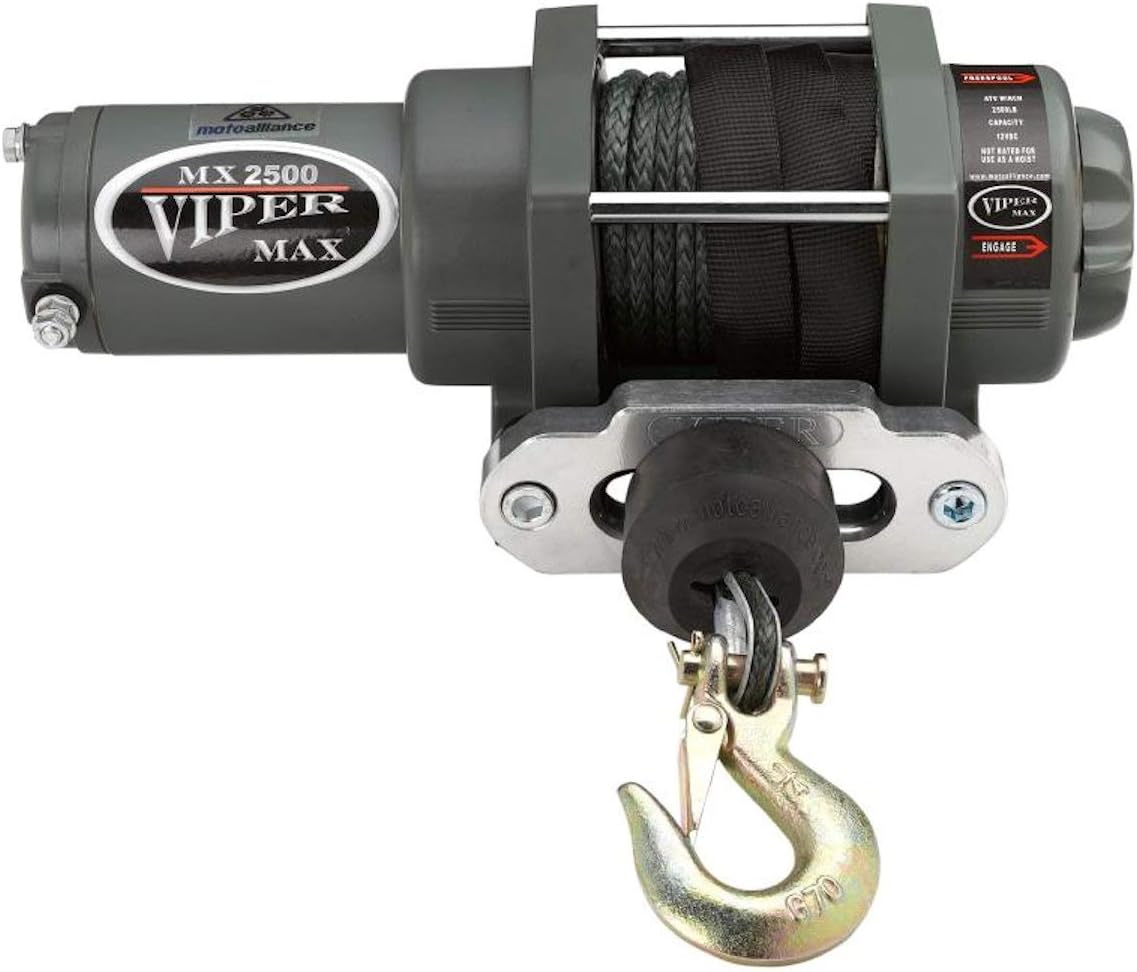 MotoAlliance VIPER Max ATV/UTV Winch 3500lb with 50 feet Steel Cable