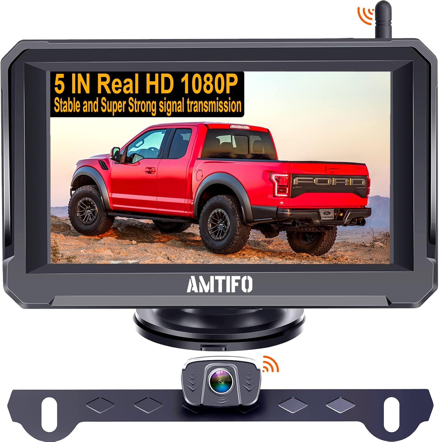 Wireless Backup Camera for Car HD 1080P Truck Bluetooth Backup Camera 5 Inch Split/Full Monitor Rear View System with Digital Signal