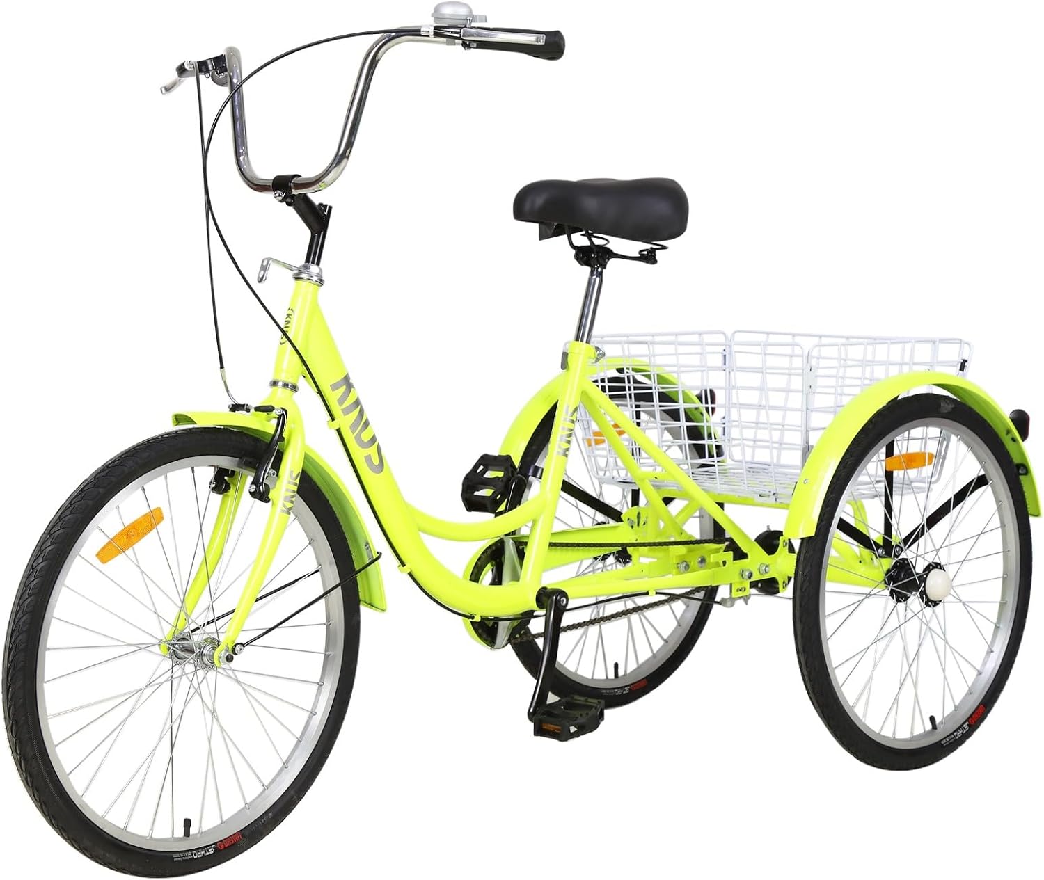 Adult Tricycle Trikes,3-Wheel Bikes,26 Inch Wheels Cruiser Bicycles with Large Shopping Basket for Women and Men