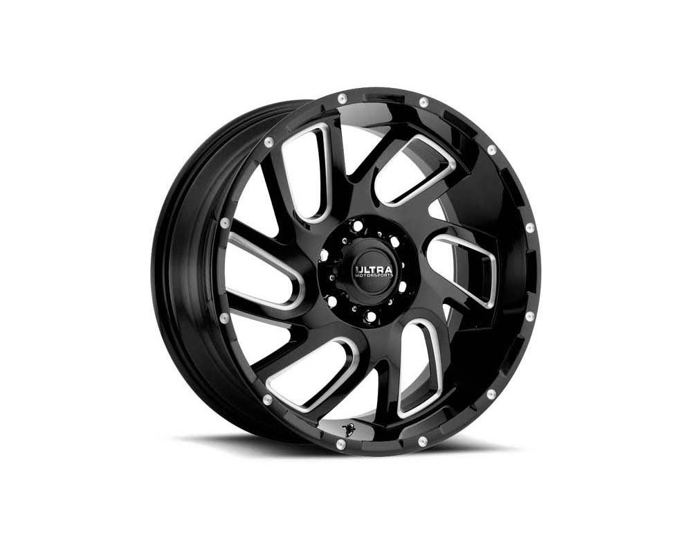 Ultra Motorsports 221 Carnage Wheel 20x9 6x135 18mm Gloss Black w/Milled Accents and Clear Coat