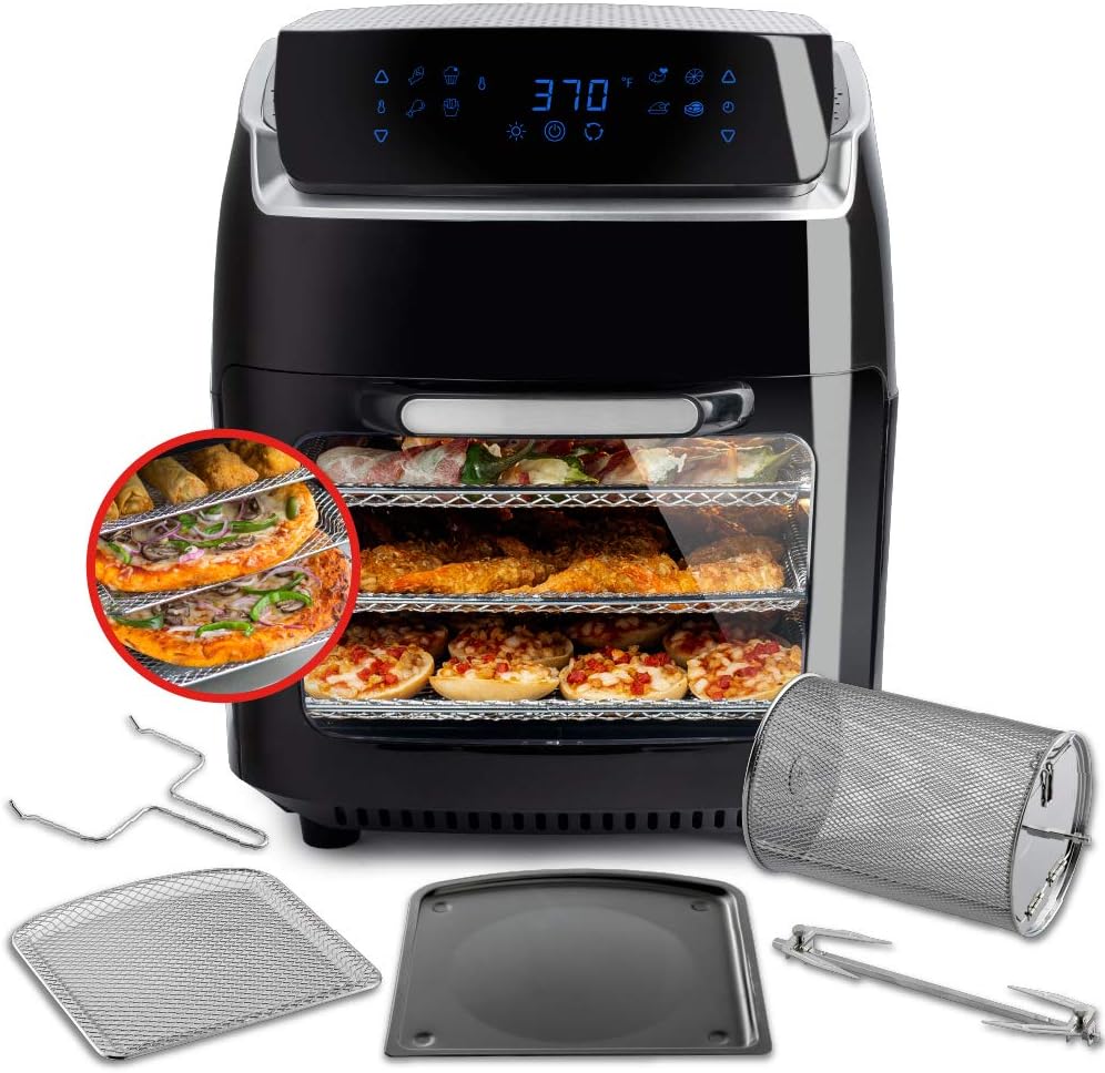 Aria Air Fryers AAO-890 10Qt Air Fryer Oven, Black