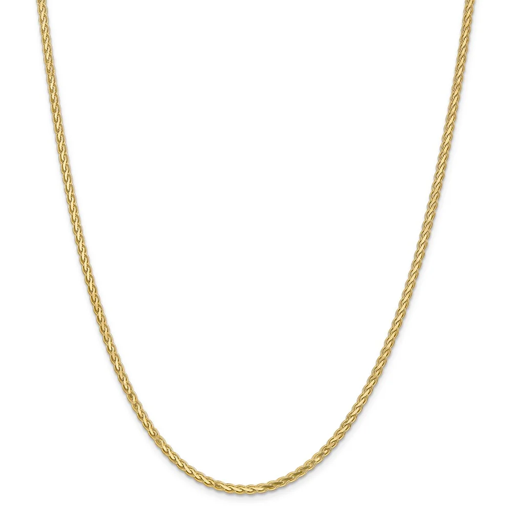 Real 14kt Yellow Gold 3mm Flat Wheat Chain; 24 inch; Lobster Clasp; for Adults and Teens; for Women and Men