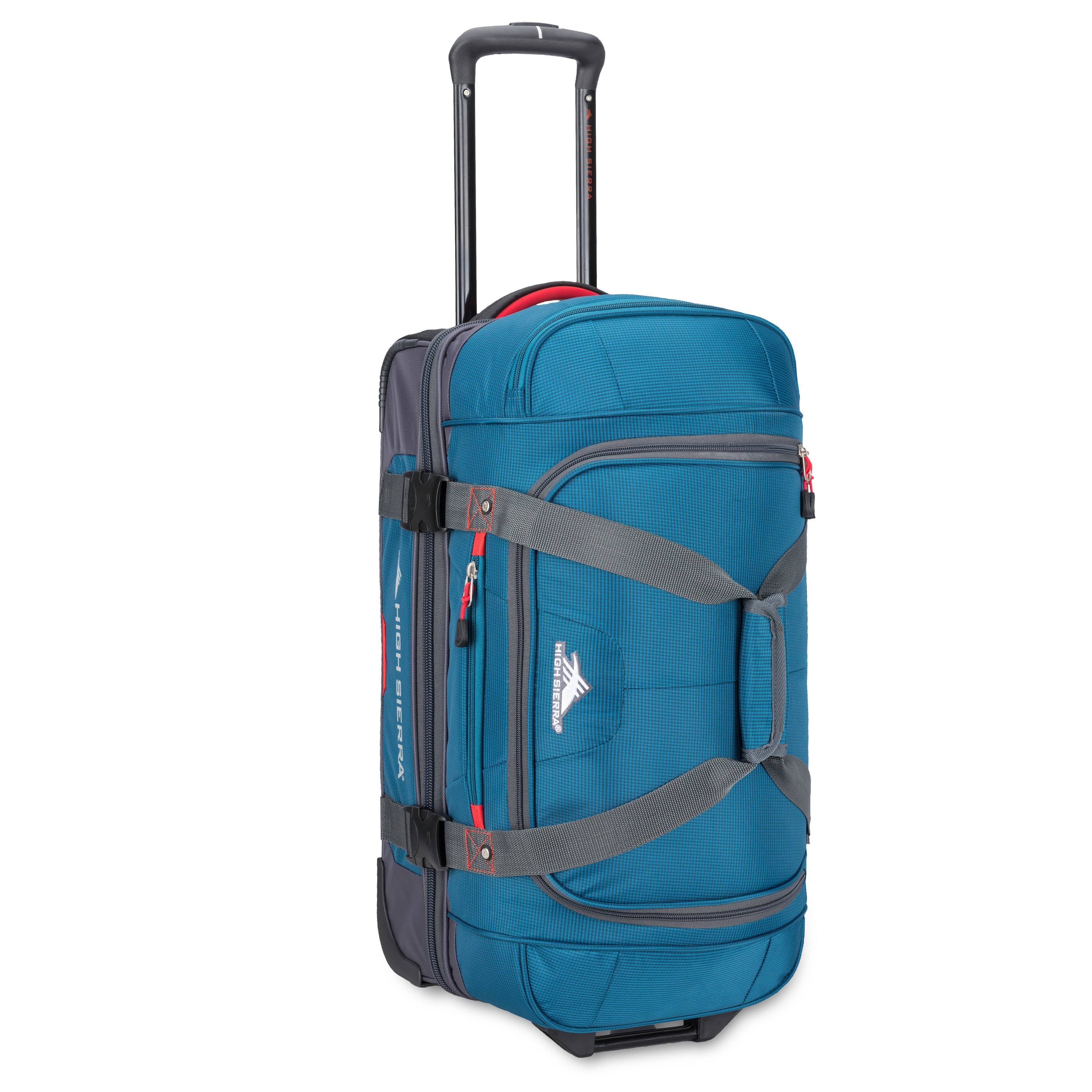 High Sierra Decatur 22 inch Drop-Bottom Wheeled Duffel Bag with Handle, Peacock