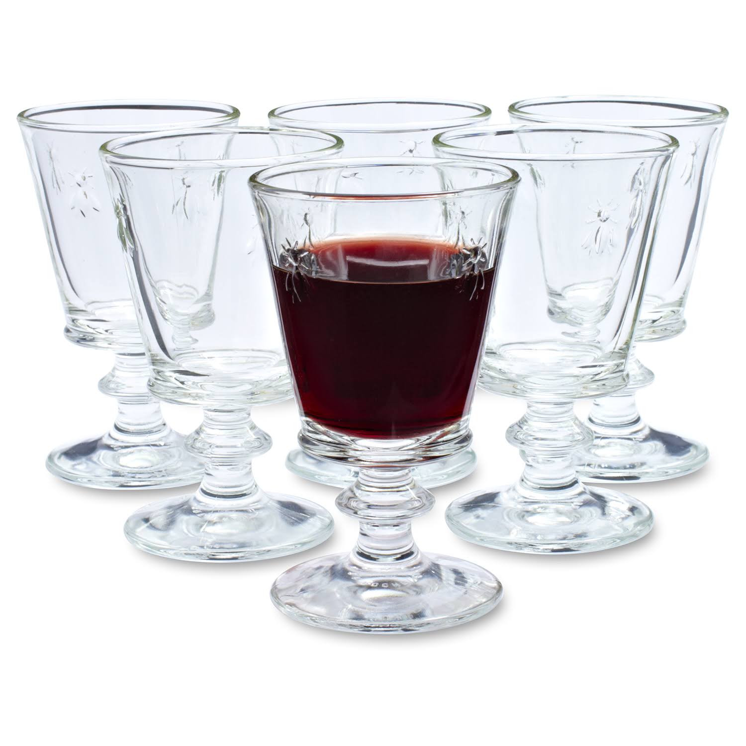 La Rochère French Bee Wine Glasses, Set of 6, Clear