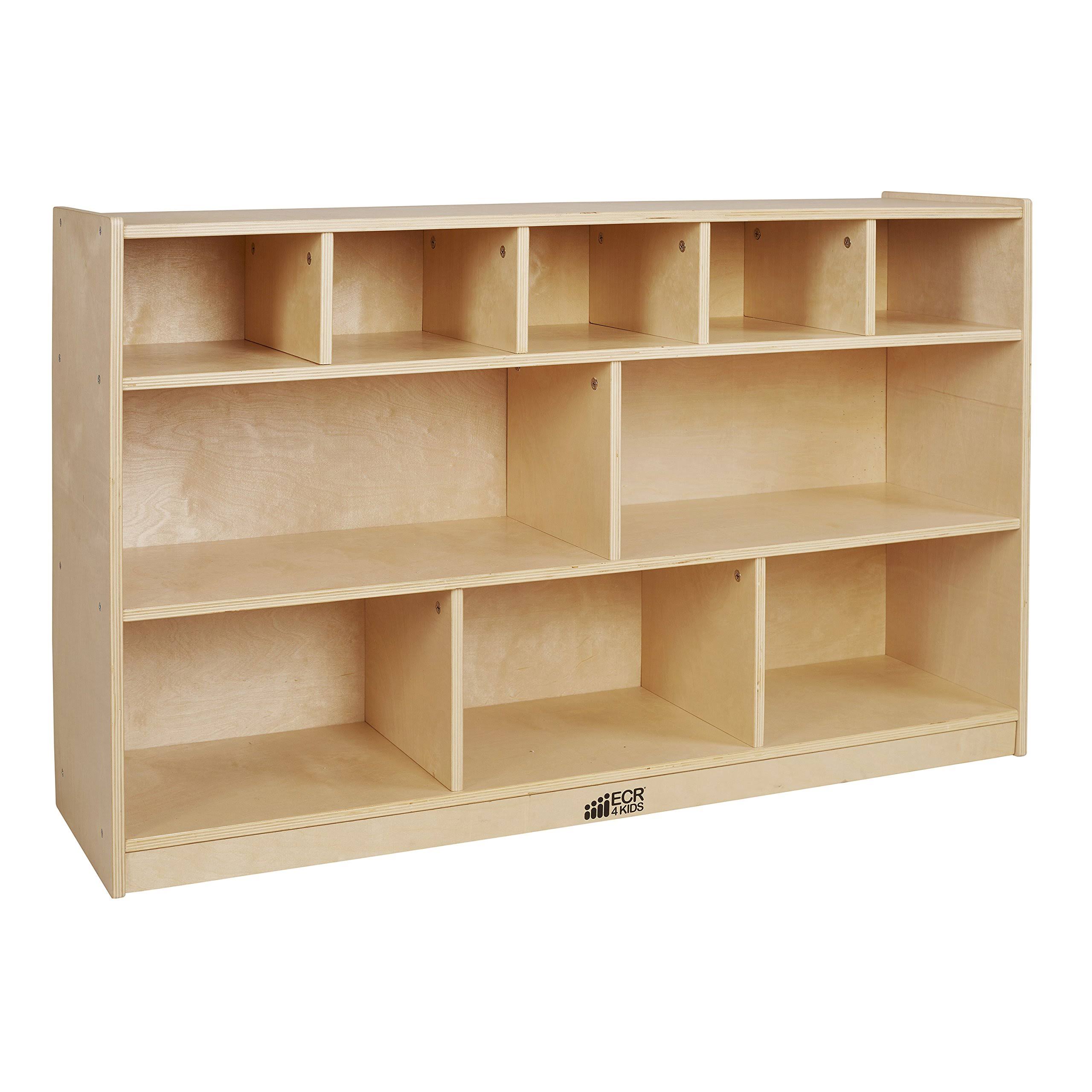 Ecr4kids Birch 5+5 Storage and Tray Cabinet