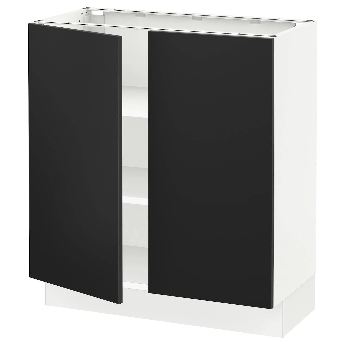 IKEA - SEKTION Base Cabinet with shelves/2 Doors, white/Uddevalla Anthracite, 30x15x30 79353287