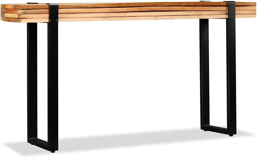 Retro Style Console Table Length-Adjustable Side Table Dining Table Furniture for Living Room Dining Room Hallway (57.1"-70.9") x 11.8" x 29.9" Solid