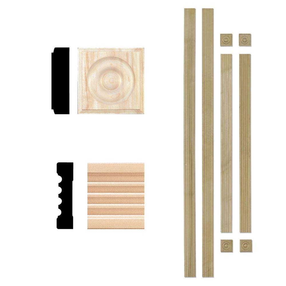 Manor House 3/4 in. x 3 in. Hardwood Fluted Window Trim Casing Set MOULDING