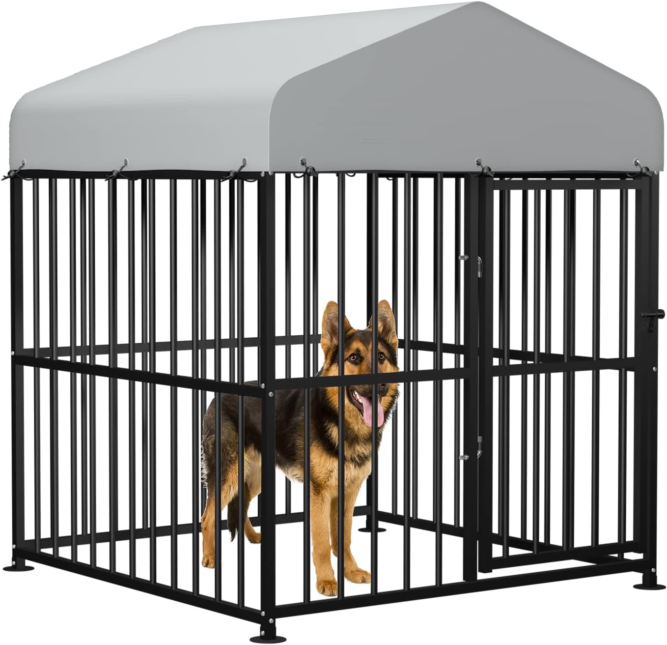 MEETWARM Large Outdoor Dog Kennel, Metal Heavy Duty Outdoor Indoor Pet Playpen