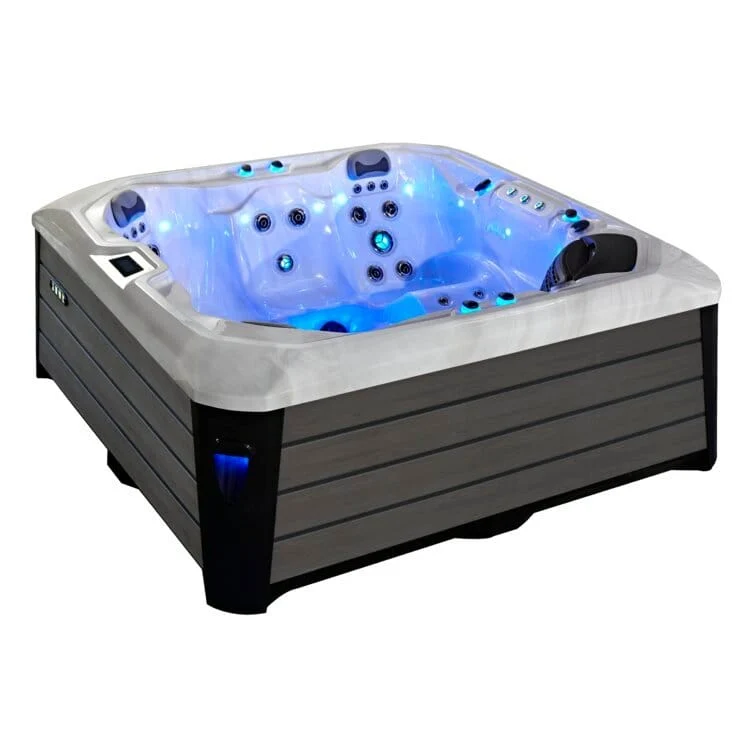76-Jet Acrylic Square Hot Tub with Built-In Ozonator - Luxury Outdoor Spa