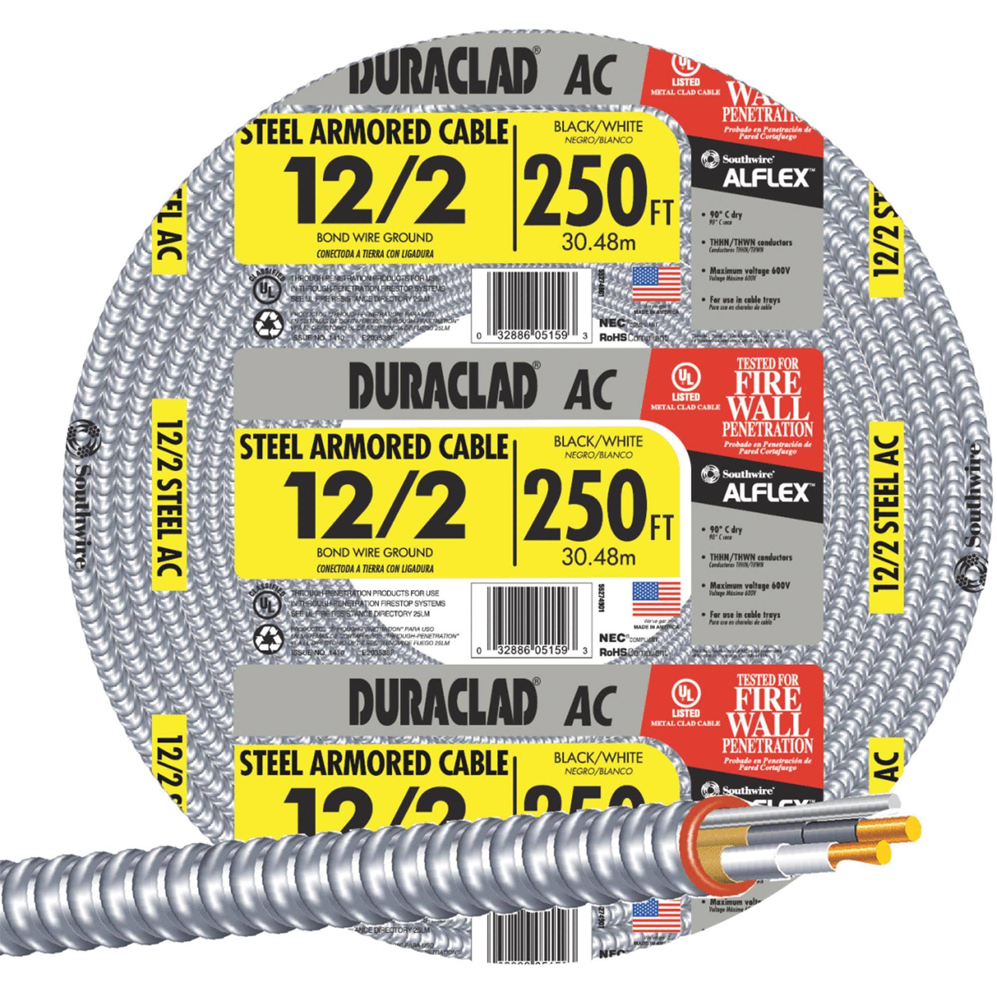 Southwire Cable Armored Steel 12/2 250ft 55274901